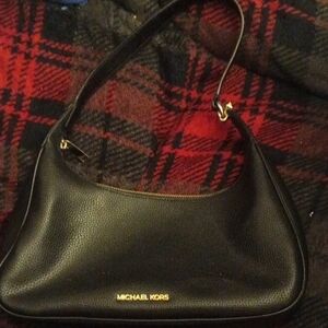 Michael Kors Black Pebbled Shoulder Bag